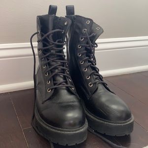 Steve Madden Leather Combat Boots
